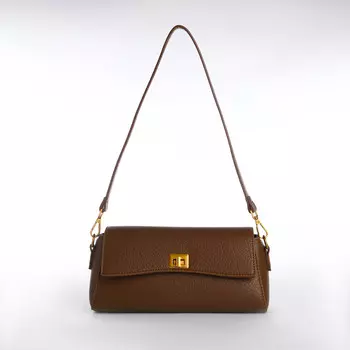 Сумка женская мессенджер на клапане textura, средний размер, цвет темно-коричневый