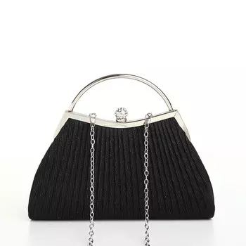 Сумка женская на фермуаре, цвет черный