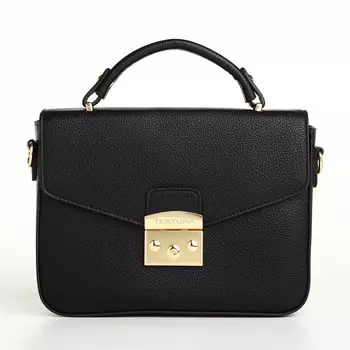 Сумка женская мессенджер textura на клапане, 23617 см, черная