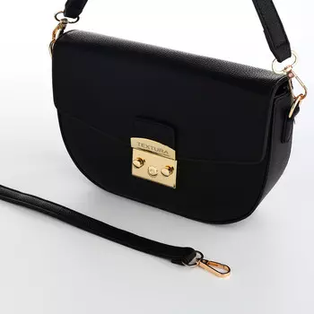 Сумка женская мессенджер textura на клапане, 23615 см, черная