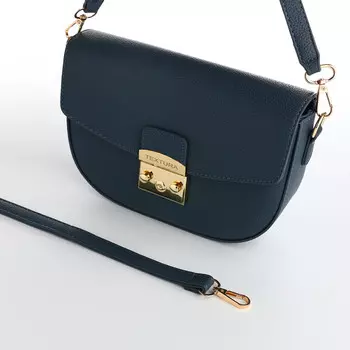 Сумка женская мессенджер textura на клапане, 23615 см, синяя