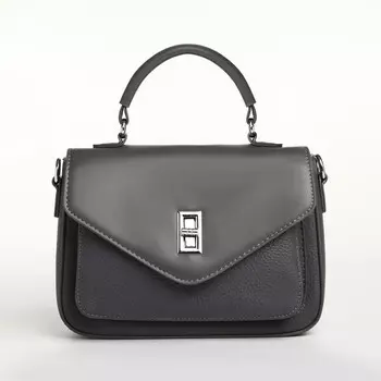 Сумка женская мессенджер textura на клапане, 24716 см, темно-серая