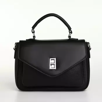 Сумка женская мессенджер textura на клапане, 24716 см, черная