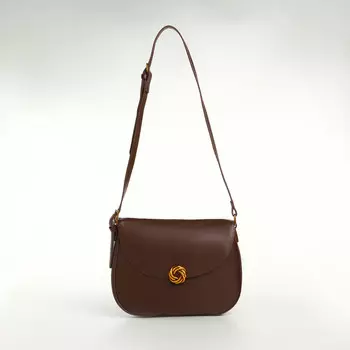 Сумка женская мессенджер textura на магните, с косметичкой, 28420 см, коричневая