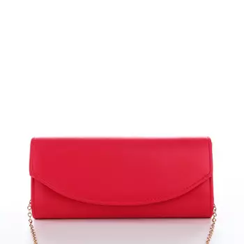 Сумка-клатч женская вечерняя на магните, на длинной цепочке, однотонная, фуксия