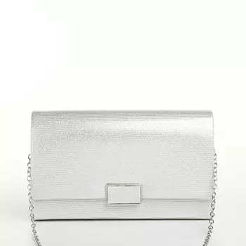 Сумка женская на магните, цвет серебряный