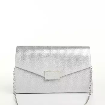 Сумка женская на магните, цвет серебряный