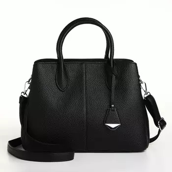 Сумка женская тоут textura на молнии, 291123 см, однотонная, черная