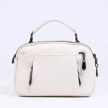 Сумка женская саквояж на молнии, 231015 см, белая