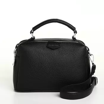 Сумка женская саквояж на молнии, 231410 см, черная