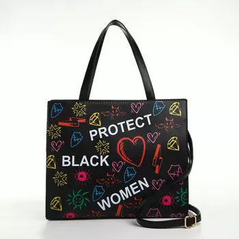 Сумка женская на молнии, цвет черный