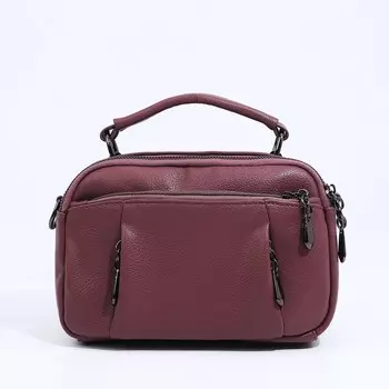 Сумка женская саквояж на молнии, 231015 см, розовая