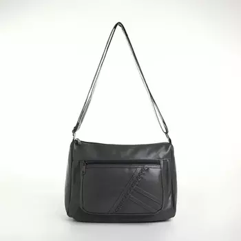 Сумка женская кросс-боди на молнии, 281020 см, серая