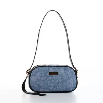 Сумка женская кросс-боди на молнии, 20.56.511.5 см, с цветочным принтом, синяя