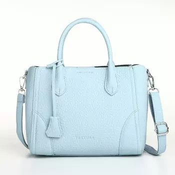 Сумка женская на молнии textura, маленький размер, цвет голубой