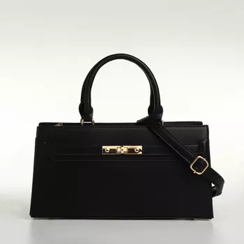 Сумка женская на молнии, textura, средний размер, цвет черный