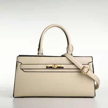 Сумка женская тоут textura на молнии, 34818 см, однотонная, молочная