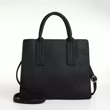 Сумка женская тоут textura на молнии, 291025 см, однотонная, черная