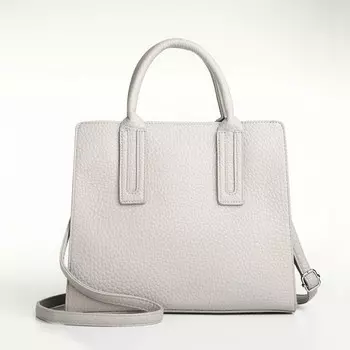 Сумка женская тоут textura на молнии, 291025 см, однотонная, серая