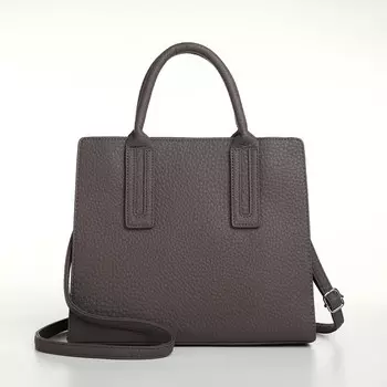 Сумка женская тоут textura на молнии, 291025 см, однотонная, серая