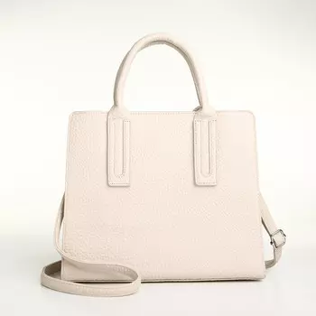 Сумка женская тоут textura на молнии, 291025 см, однотонная, молочная