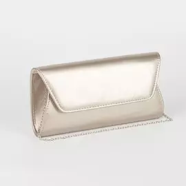 Сумка женская, отдел на клапане, длинная цепь, цвет бежевый