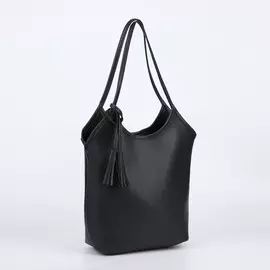 Сумка женская, отдел на кнопке, цвет чёрный