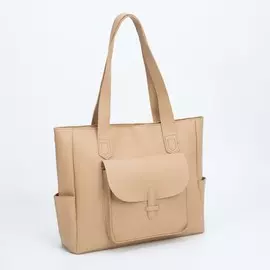 Сумка-тоут на молнии, цвет бежевый