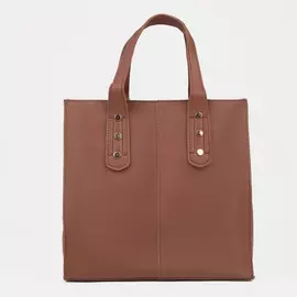 Сумка-тоут на молнии, цвет коричневый