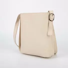 Сумка женская, отдел на молнии, длинный ремень, цвет молочный