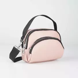 Сумка женская, отдел на молнии, длинный ремень, цвет розовый