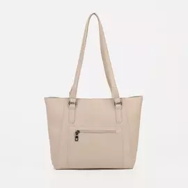 Сумка-тоут на молнии, наружный карман, цвет бежевый