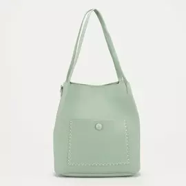 Сумка женская, отдел на молнии, наружный карман, длинный ремень, цвет зелёный