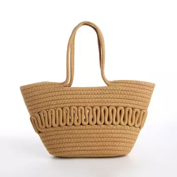 Сумка пляжная без застежки, цвет бежевый