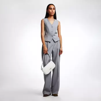 Сумка женская на молнии textura, средний размер, цвет белый