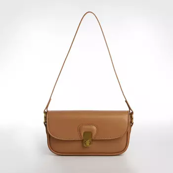 Сумка женская на клапане textura, маленький размер, цвет светло-коричневый