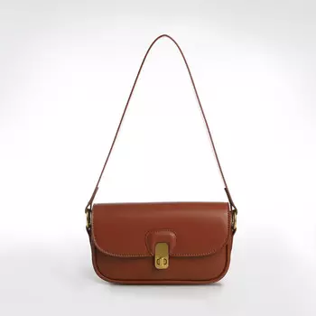 Сумка женская на клапане textura, маленький размер, цвет коричневый