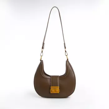 Сумка женская на застежке textura, маленький размер, цвет коричневый