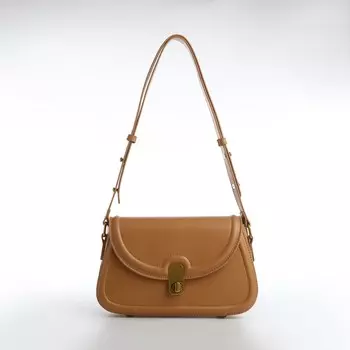 Сумка женская мессенджер textura на клапане, 23613 см, темно-бежевая