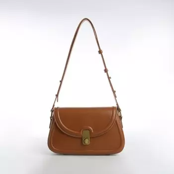 Сумка женская мессенджер textura на клапане, 23613 см, коричневая