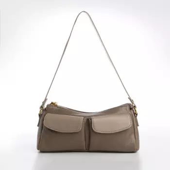 Сумка женская на молнии textura, средний размер, цвет бежево-серый