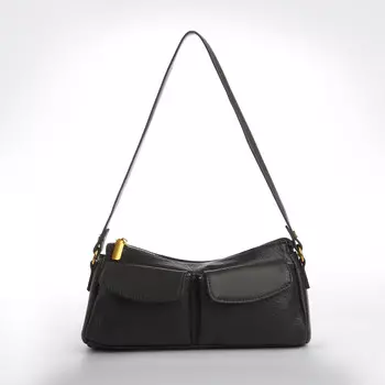 Сумка женская на молнии textura, средний размер, цвет темно-серый