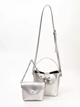 Сумка женская тоут на магните, 27712 см, серебристая