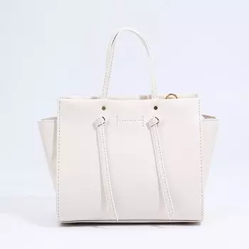 Сумка женская тоут на молнии, цвет белый