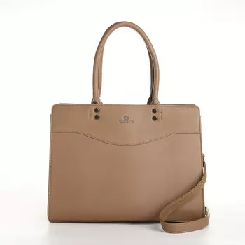 Сумка женская тоут на молнии, 331225 см, однотонная, бежевая