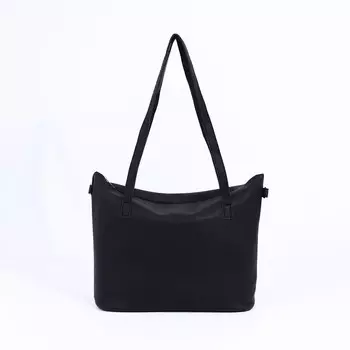 Сумка-шопер женская на молнии, размер 431330 см, однотонная, черный