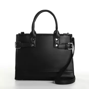 Сумка женская тоут, на молнии, цвет черный