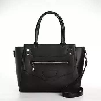 Сумка женская тоут, на молнии, цвет черный