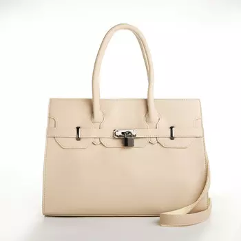 Сумка женская на молнии, цвет светло-бежевый