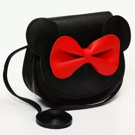 Сумочка детская, черная, минни маус